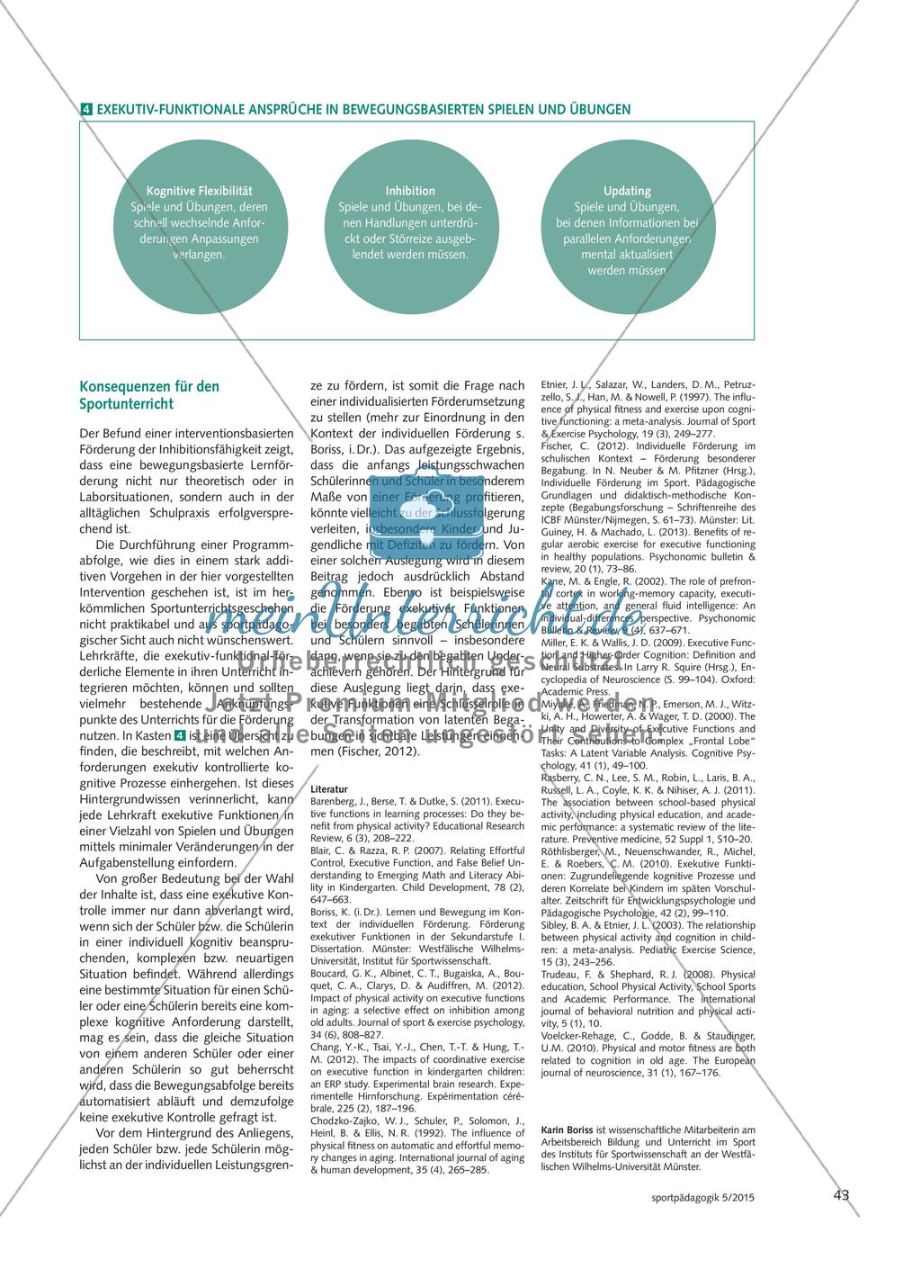 Lernen durch Bewegung - Kognitive Kontrollprozesse von Schülerinnen und Schülern im Sportunterricht fördern Preview 4
