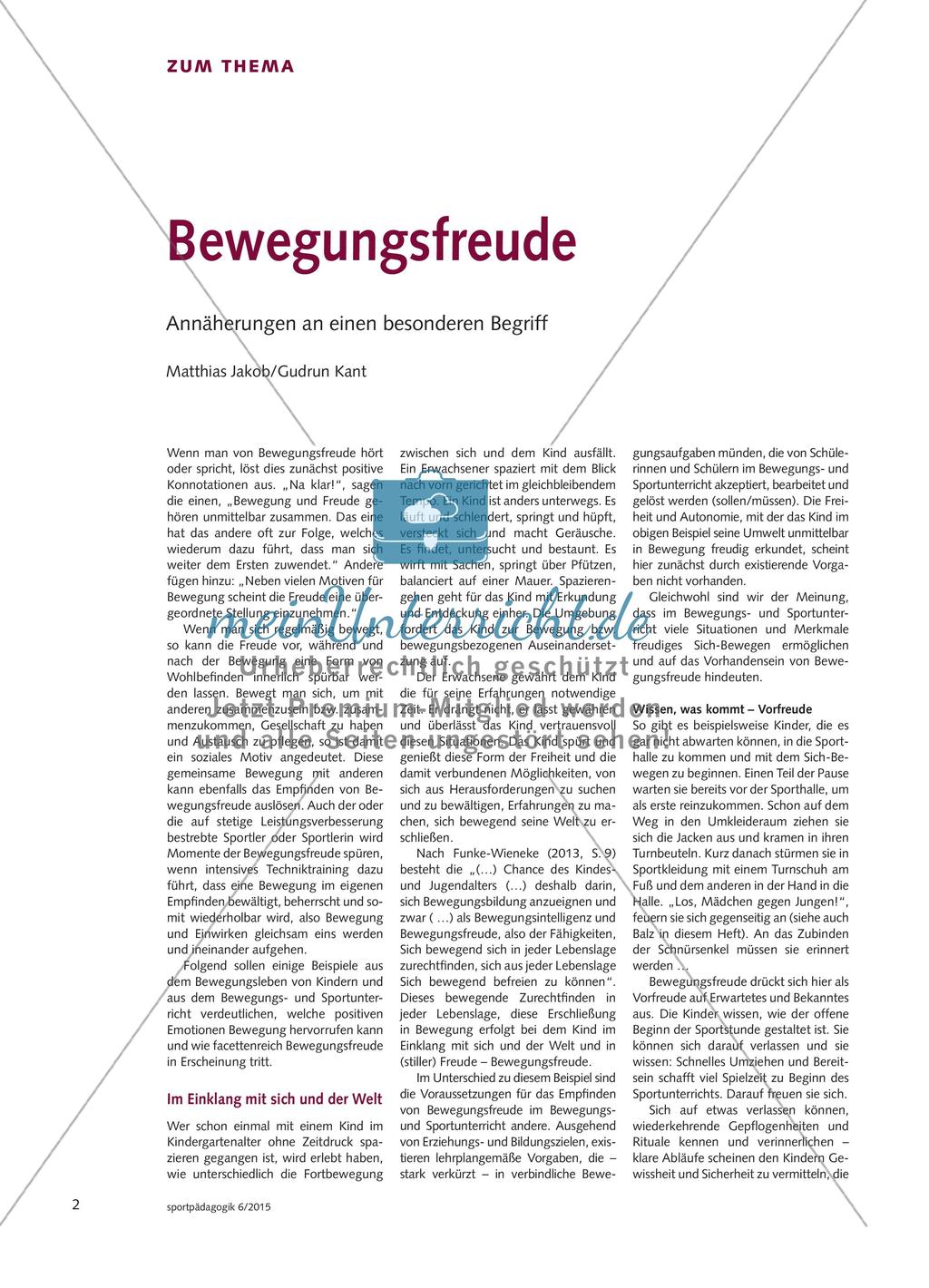 Bewegungsfreude - Annäherungen an einen besonderen Begriff Preview 1
