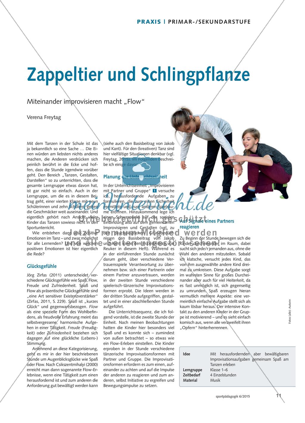 Zappeltier und Schlingpflanze - Miteinander improvisieren macht „Flow“ Preview 1