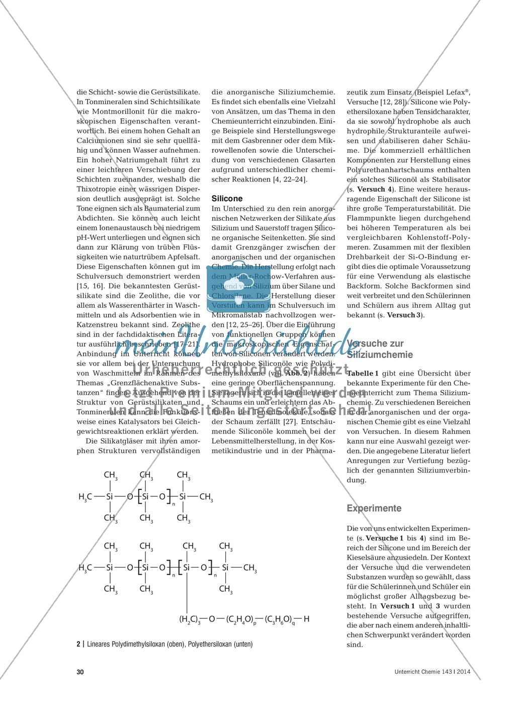 Siliziumchemie – Vom Alltag ins Schullabor Preview 3