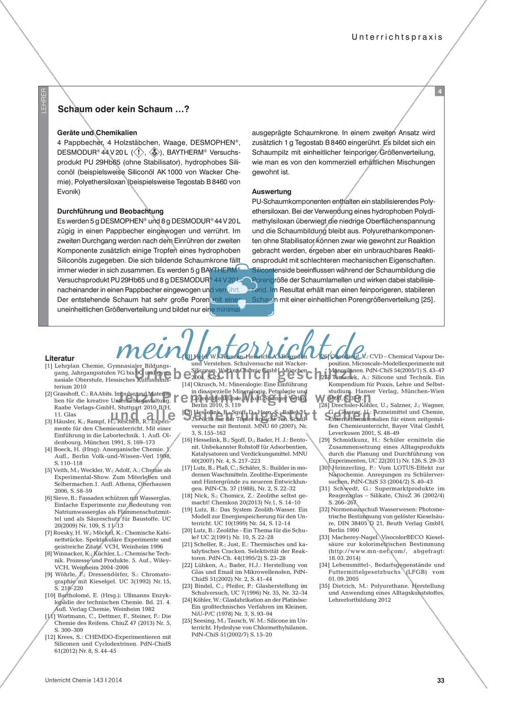 Siliziumchemie – Vom Alltag ins Schullabor Preview 6