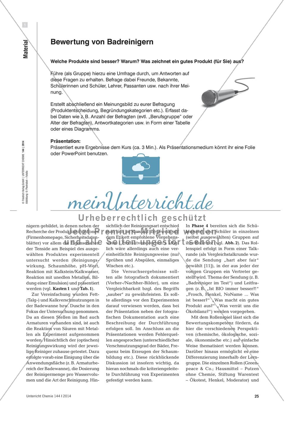 Ist BIO wirklich besser? - Ein Rollenspiel zur Förderung der Bewertungskompetenz am Beispiel von Badreinigern Preview 4