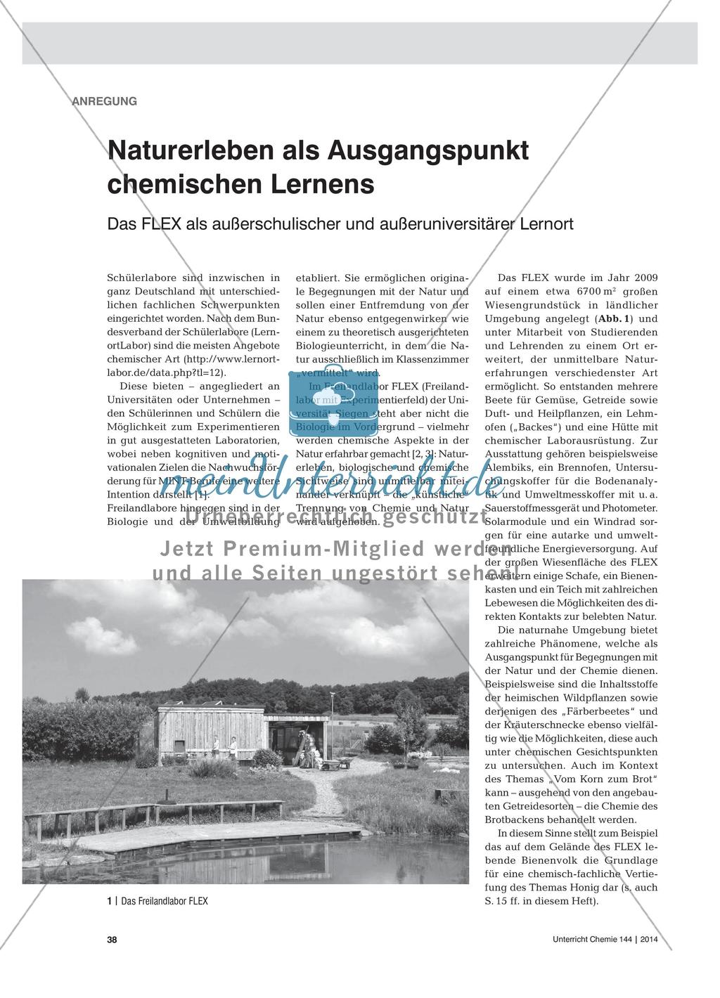 Naturerleben als Ausgangspunkt chemischen Lernens - Das FLEX als außerschulischer und außeruniversitärer Lernort Preview 1