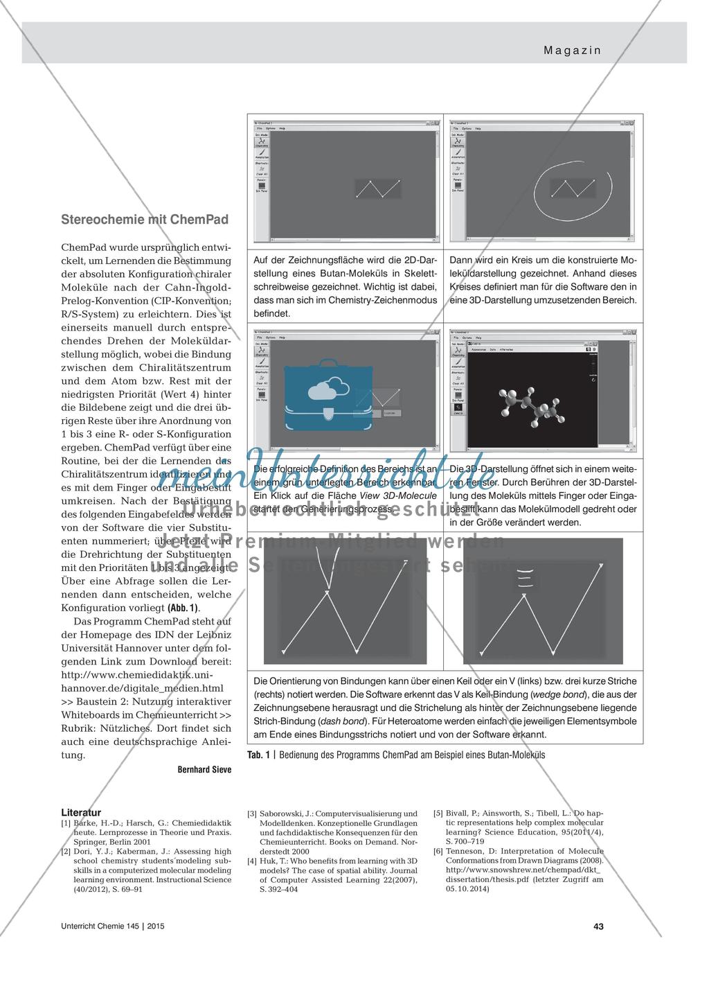 Aus 2D mach 3D - 3D-Darstellungen von Molekülen mit der Software ChemPad Preview 2
