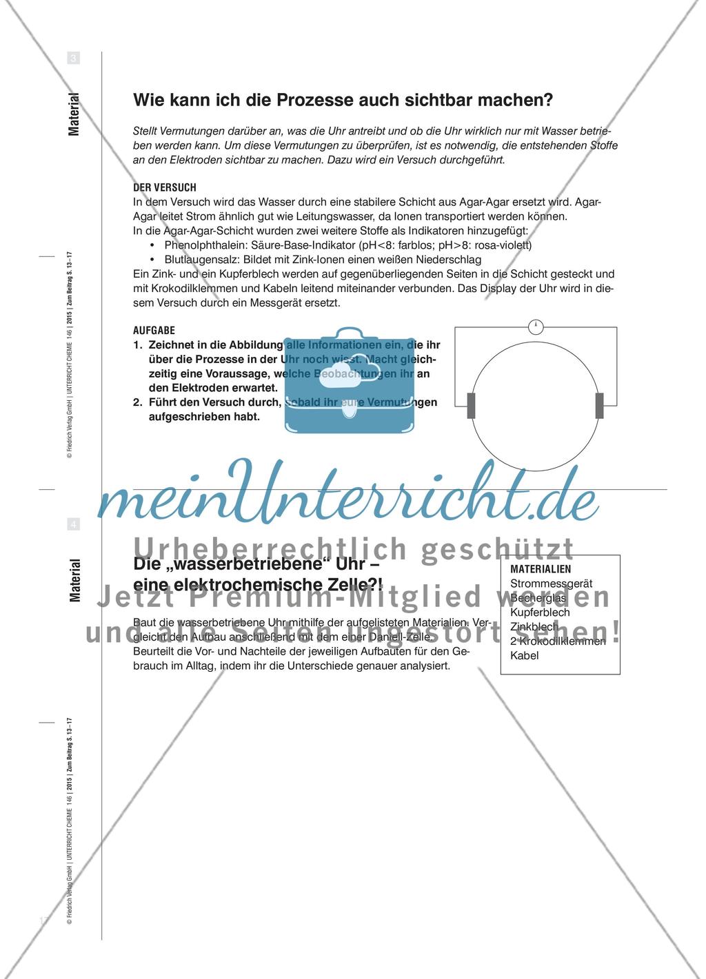 Mit Leitungswasser eine Uhr betreiben? - Eine alternative Herangehensweise an die Elektrochemie Preview 5