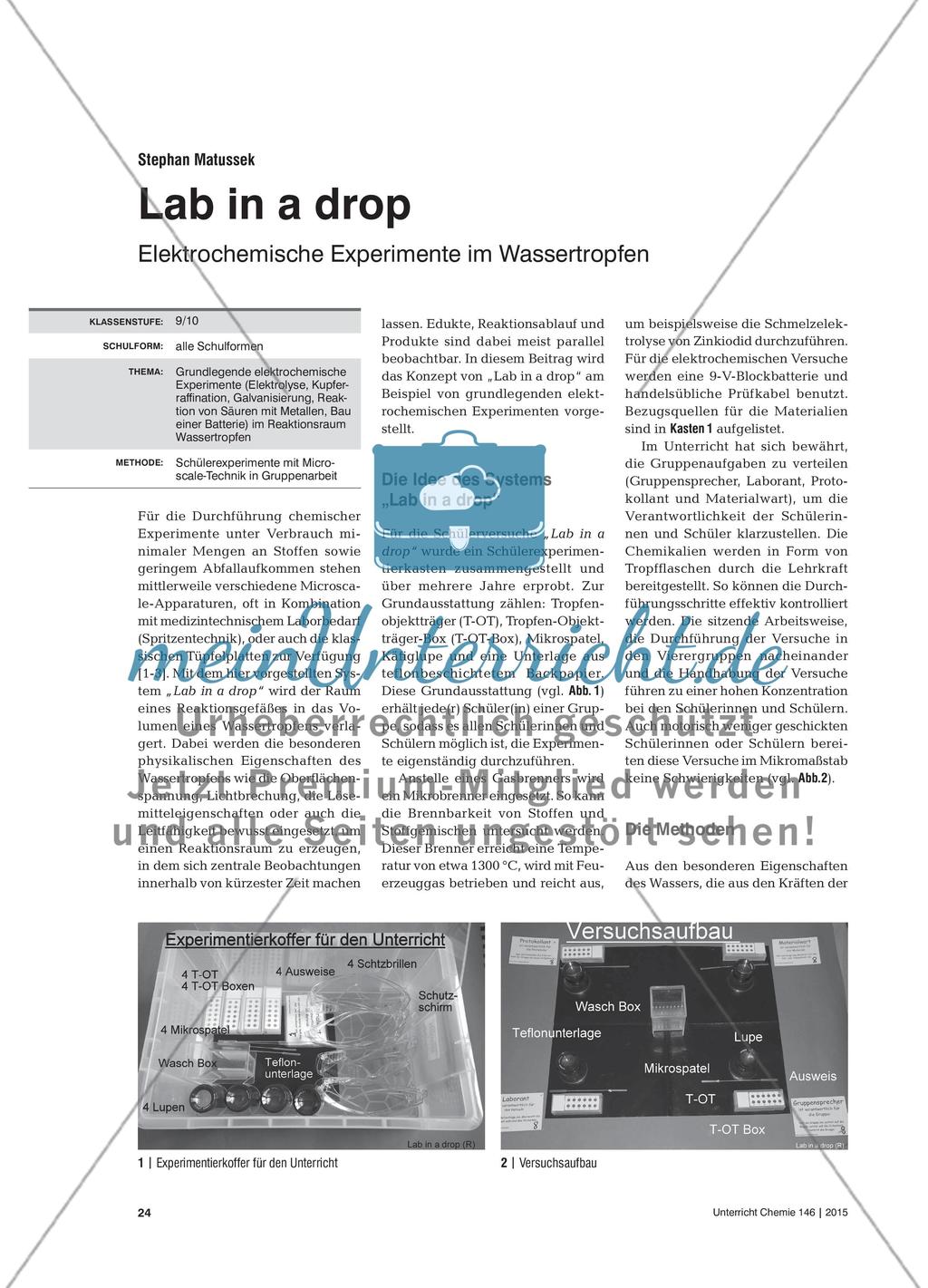 Lab in a drop - Elektrochemische Experimente im Wassertropfen Preview 1