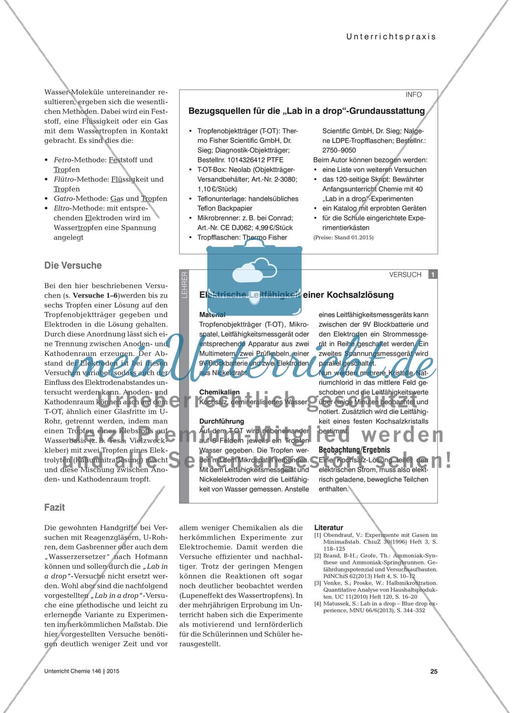 Lab in a drop - Elektrochemische Experimente im Wassertropfen Preview 2