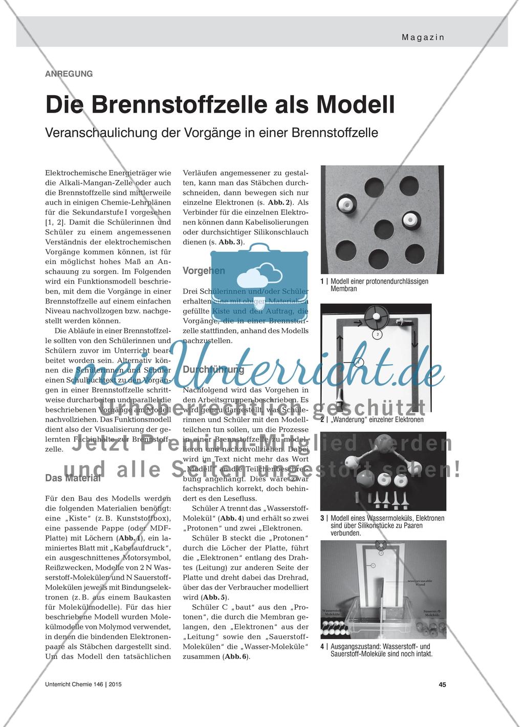 Die Brennstoffzelle als Modell - Veranschaulichung der Vorgänge in einer Brennstoffzelle Preview 1