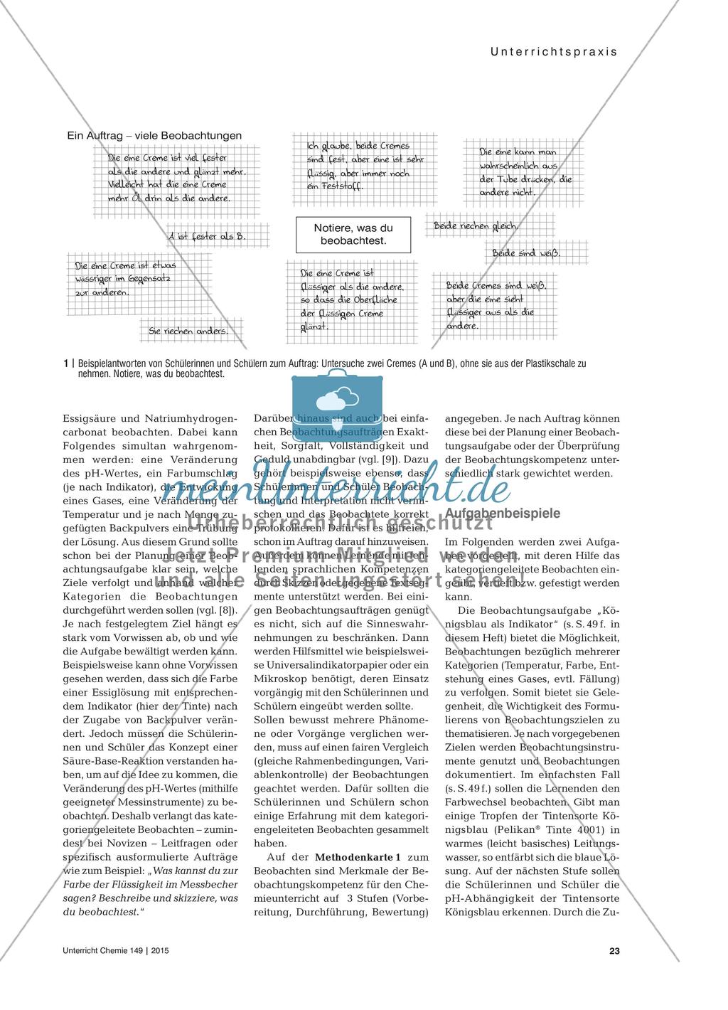 Beobachten lernen - Aufgaben zur Förderung der Beobachtungskompetenz Preview 2