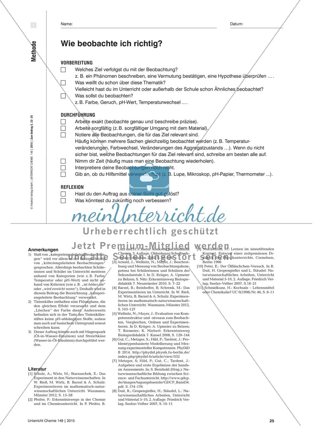 Beobachten lernen - Aufgaben zur Förderung der Beobachtungskompetenz Preview 4