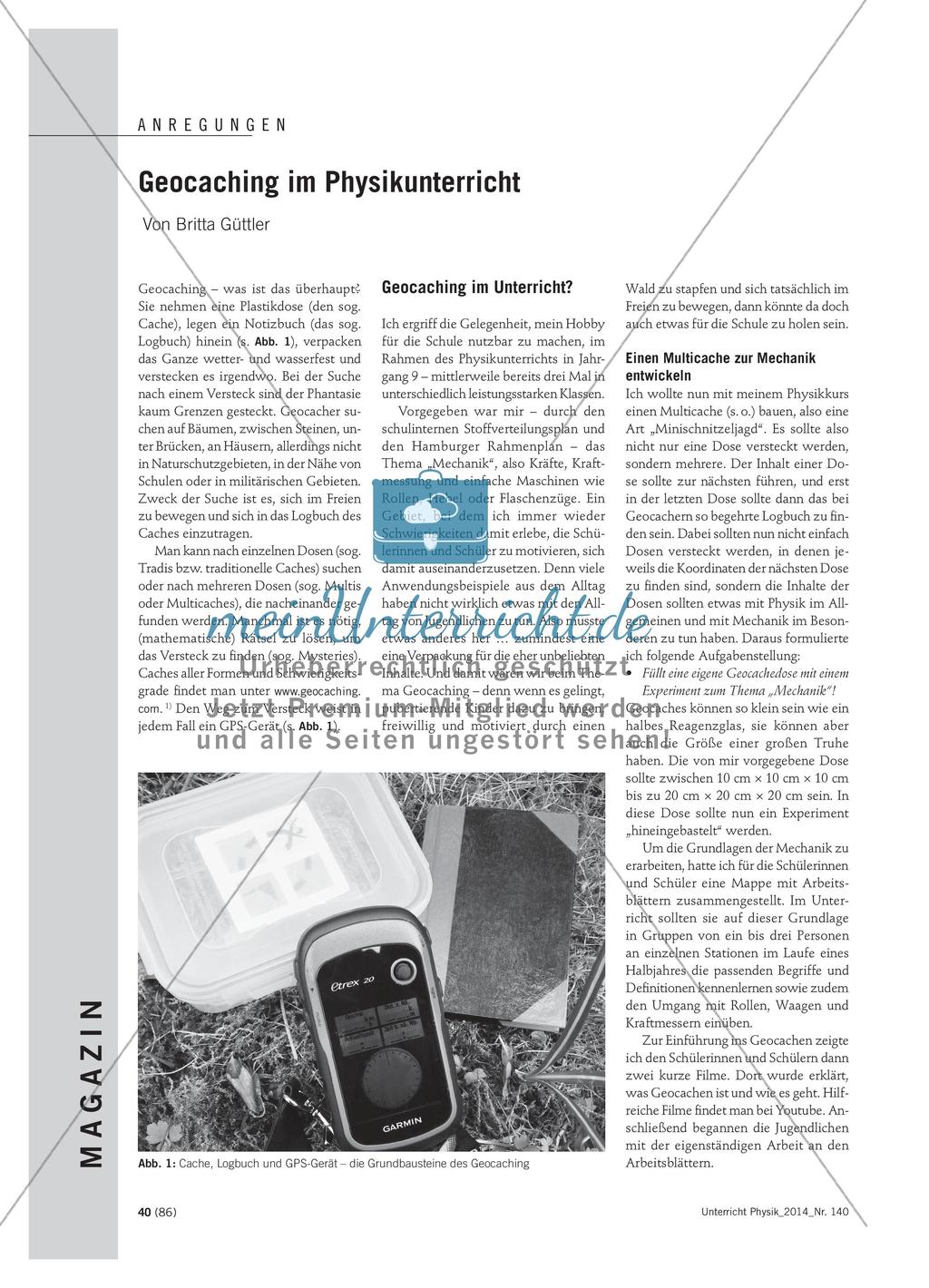 Geocaching im Physikunterricht Preview 1