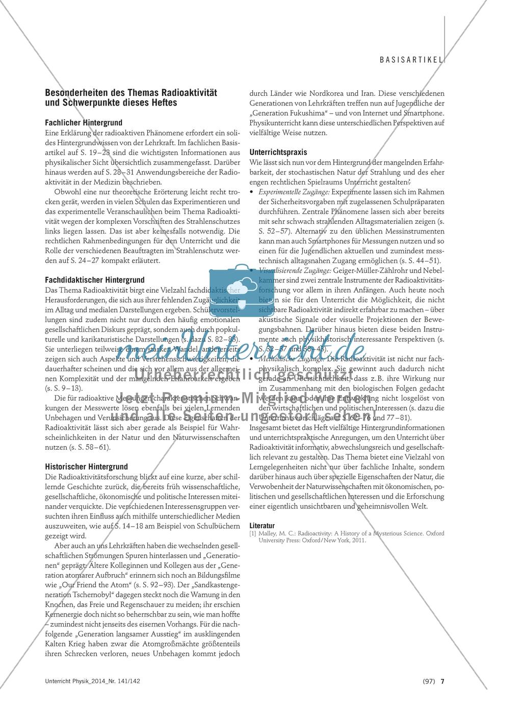 Die Erforschung der Radioaktivität – eine „geheimnisvolle Wissenschaft“: Didaktisch relevante Aspekte eines komplexen Themas Preview 4