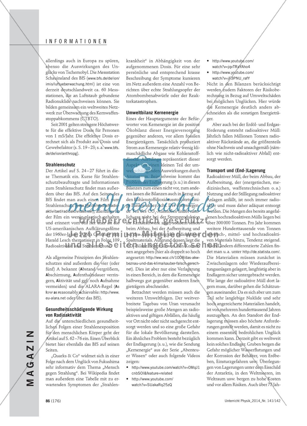 Daten und Fakten - Hintergrundinformationen zum Thema Radioaktivität und Kernenergie Preview 3