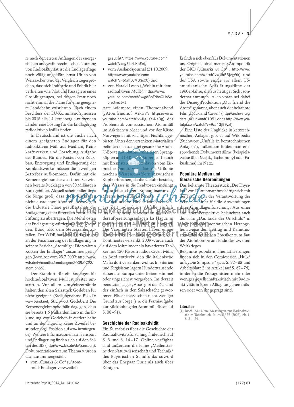 Daten und Fakten - Hintergrundinformationen zum Thema Radioaktivität und Kernenergie Preview 4