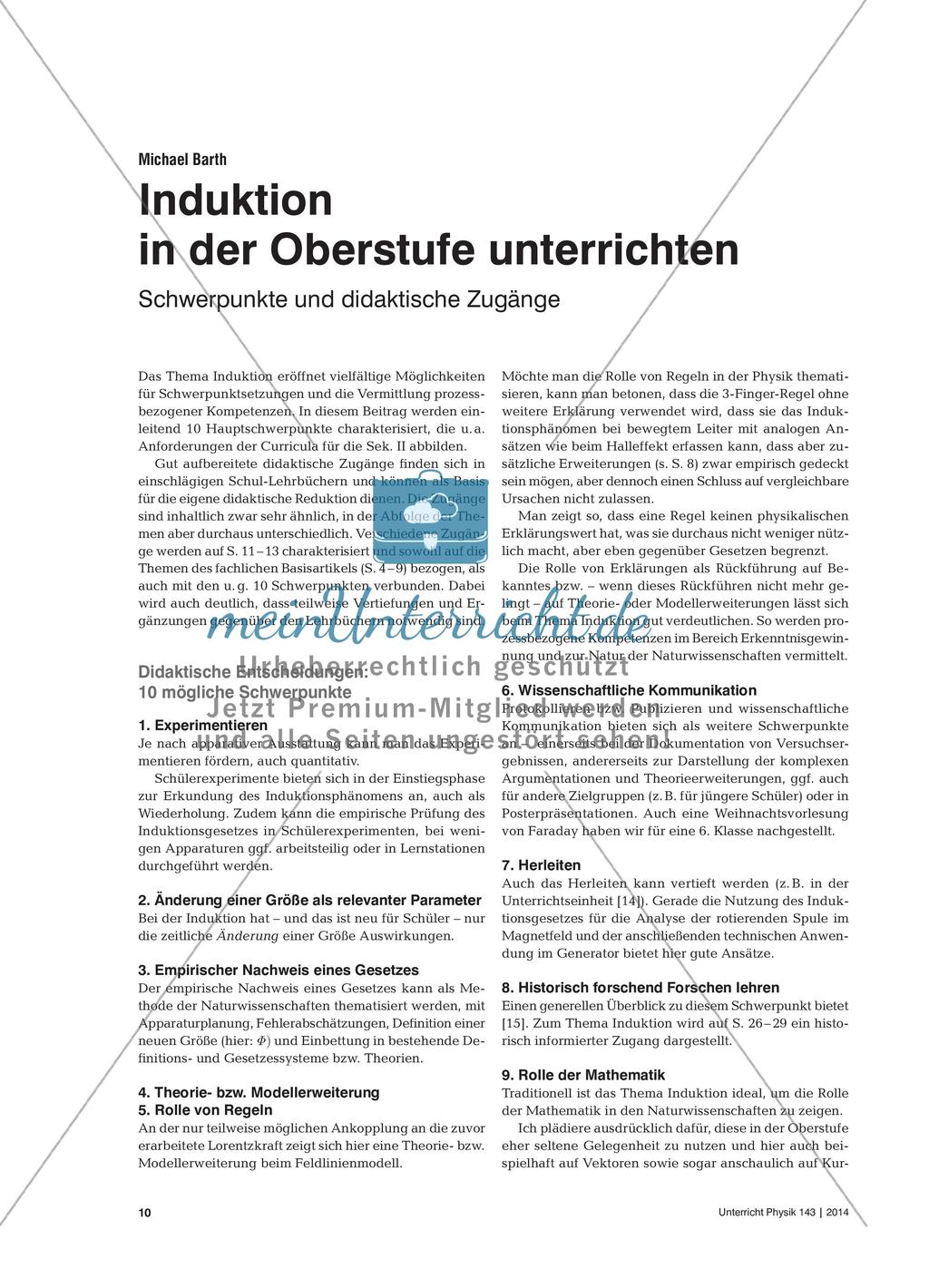 Induktion in der Oberstufe unterrichten - Schwerpunkte und didaktische Zugänge Preview 1