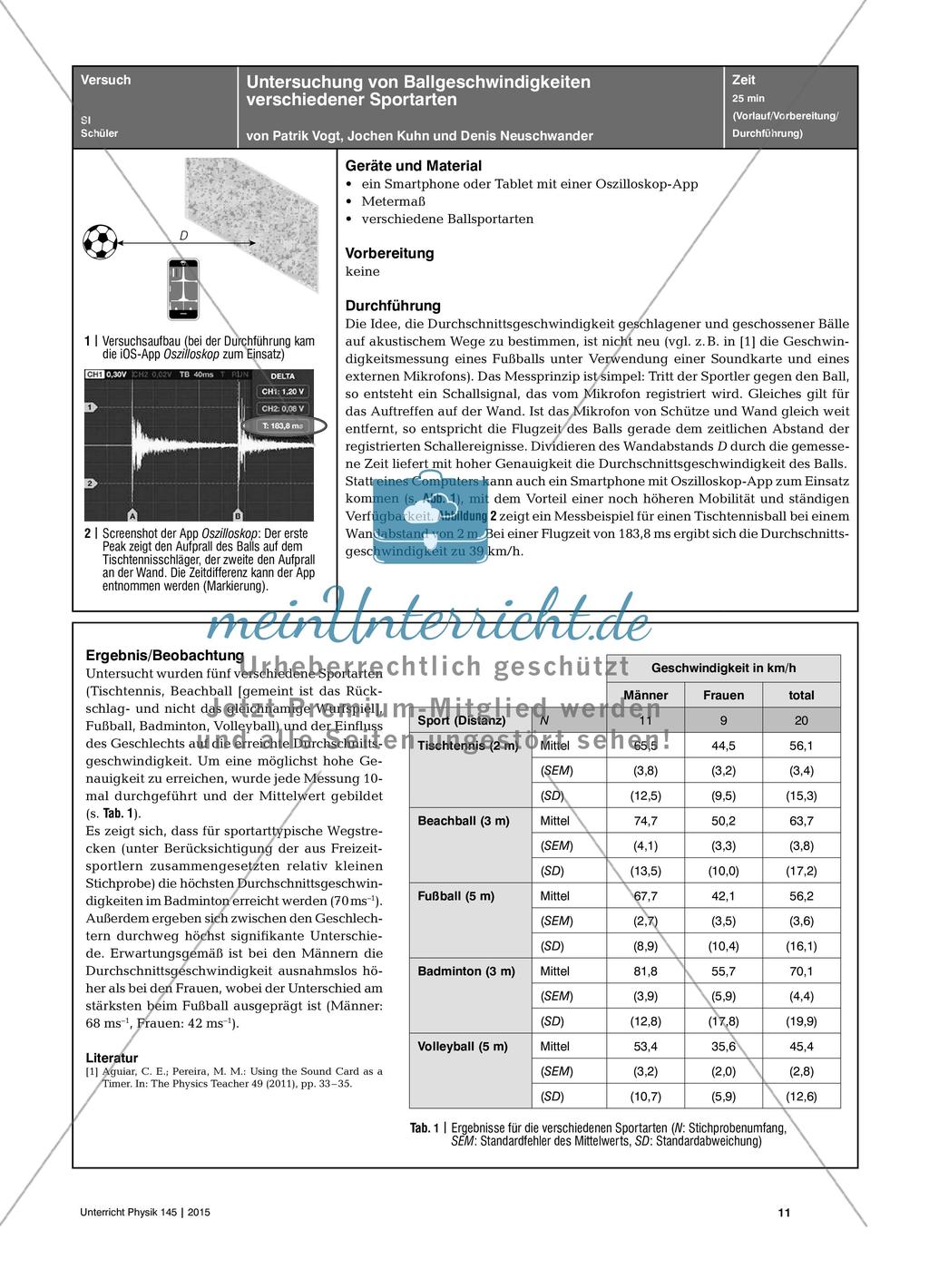 Untersuchung von Ballgeschwindigkeiten verschiedener Sportarten Preview 2