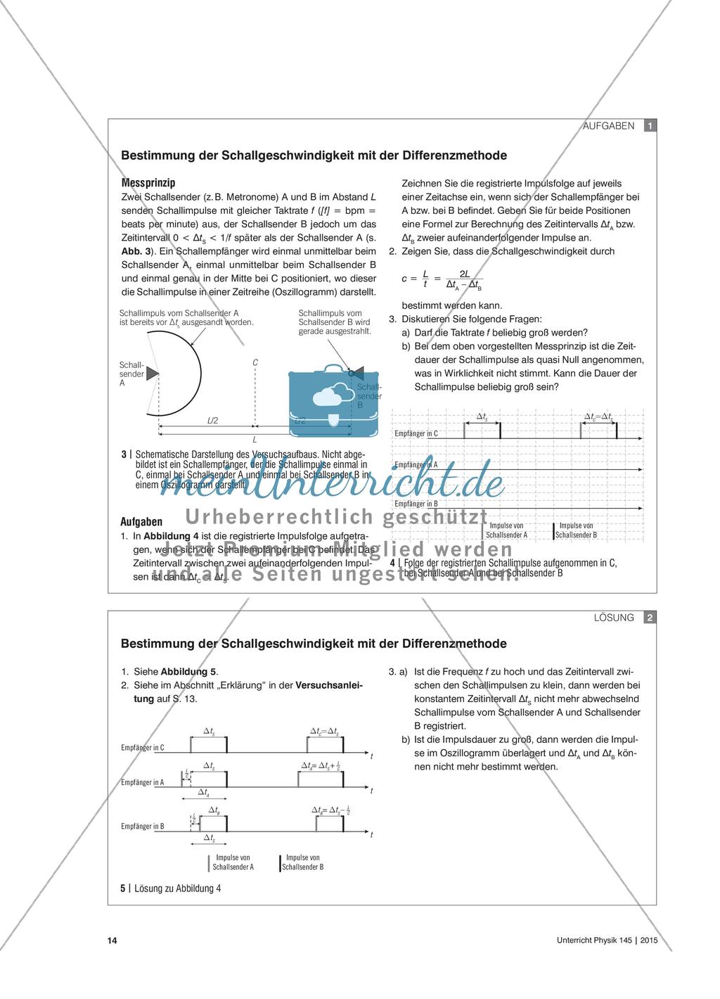 Bestimmung der Schallgeschwindigkeit mit der Differenzmethode Preview 3