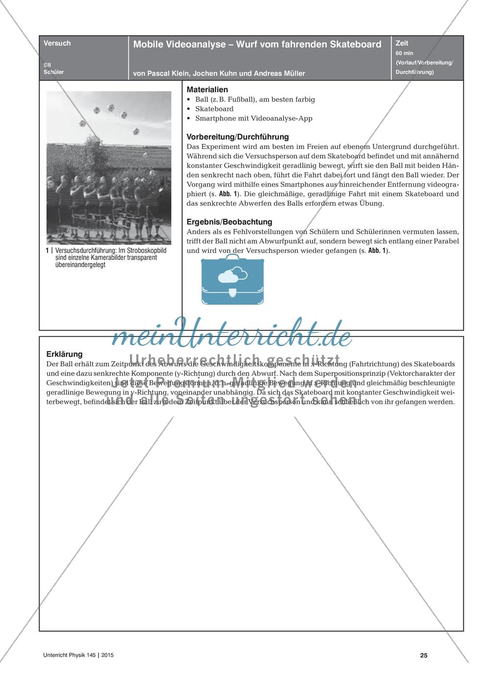 Mobile Videoanalyse – Wurf vom fahrenden Skateboard Preview 2