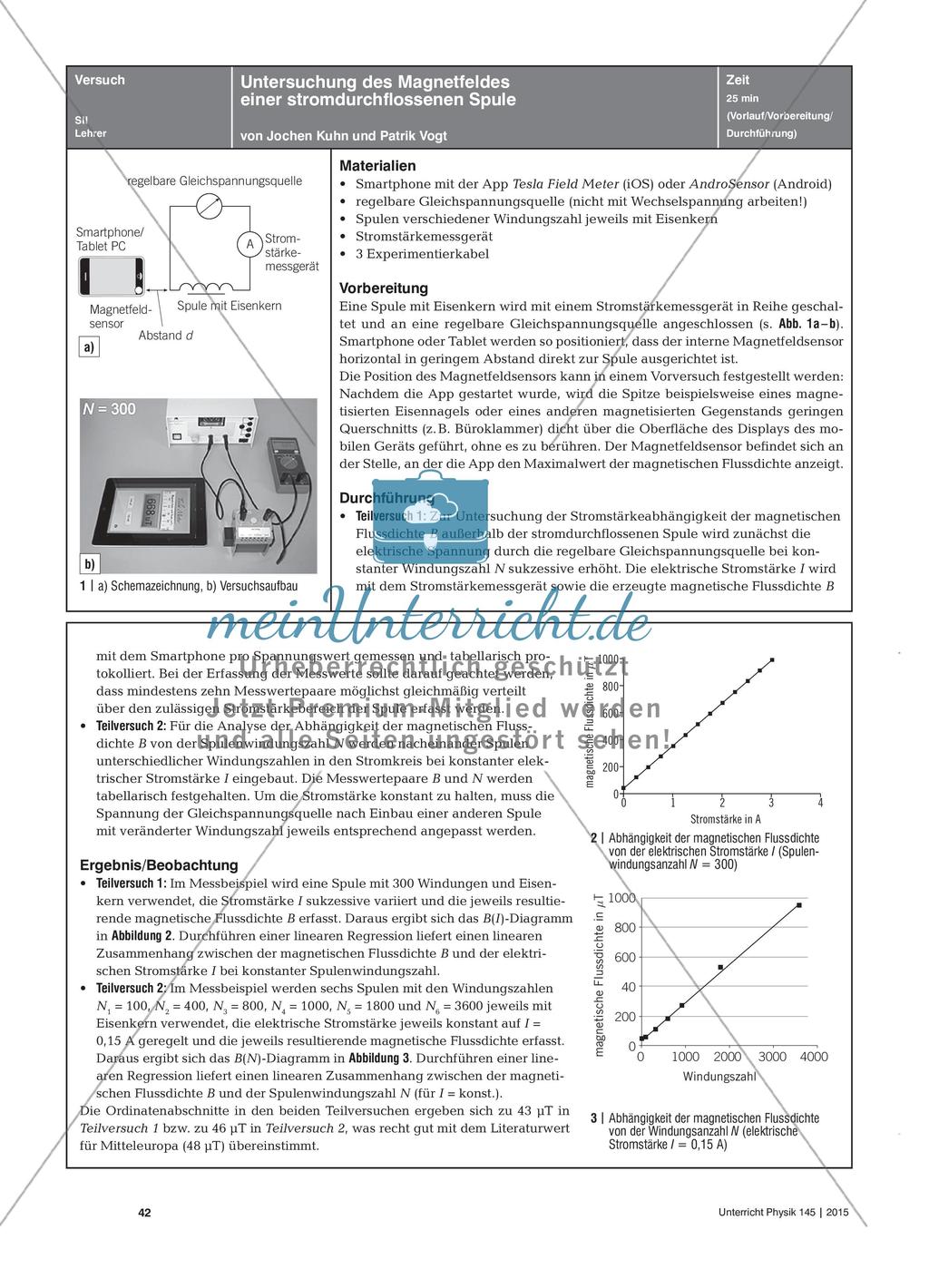 Untersuchung des Magnetfeldes einer stromdurchflossenen Spule Preview 2