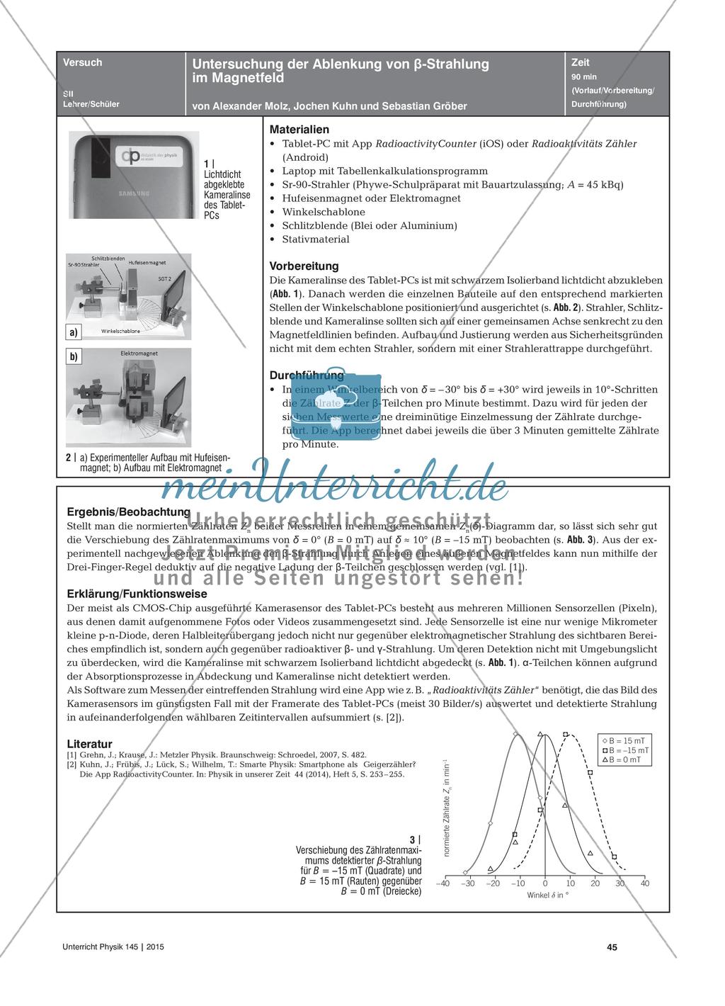 Untersuchung der Ablenkung von β-Strahlung im Magnetfeld Preview 2