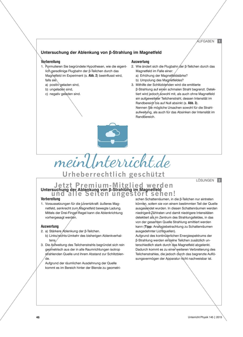 Untersuchung der Ablenkung von β-Strahlung im Magnetfeld Preview 3