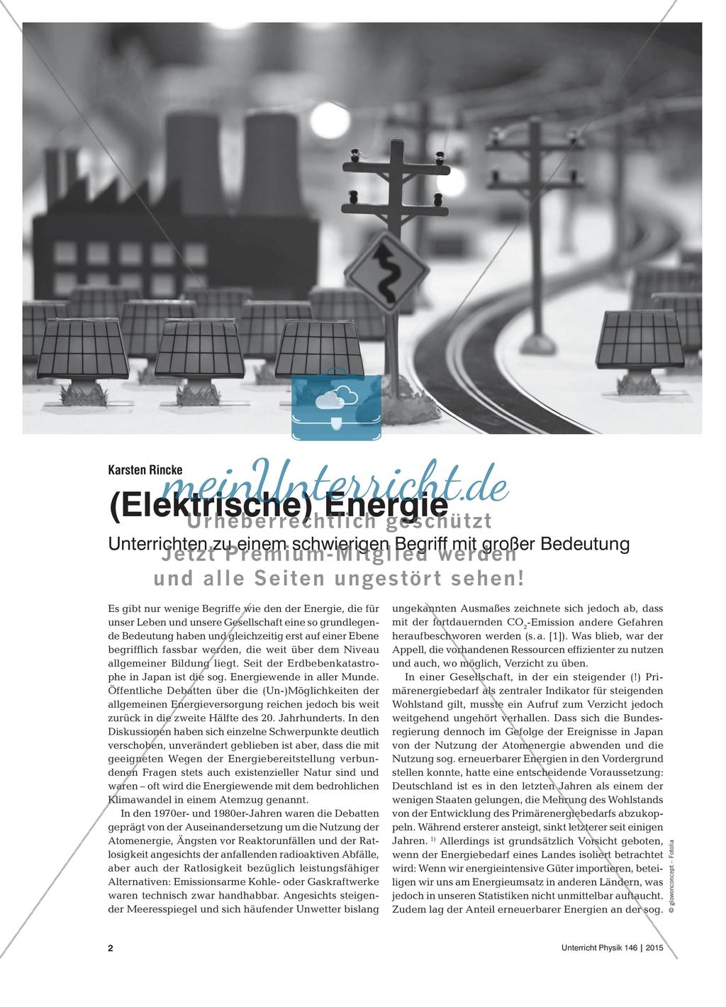(Elektrische) Energie - Unterrichten zu einem schwierigen Begriff mit großer Bedeutung Preview 1
