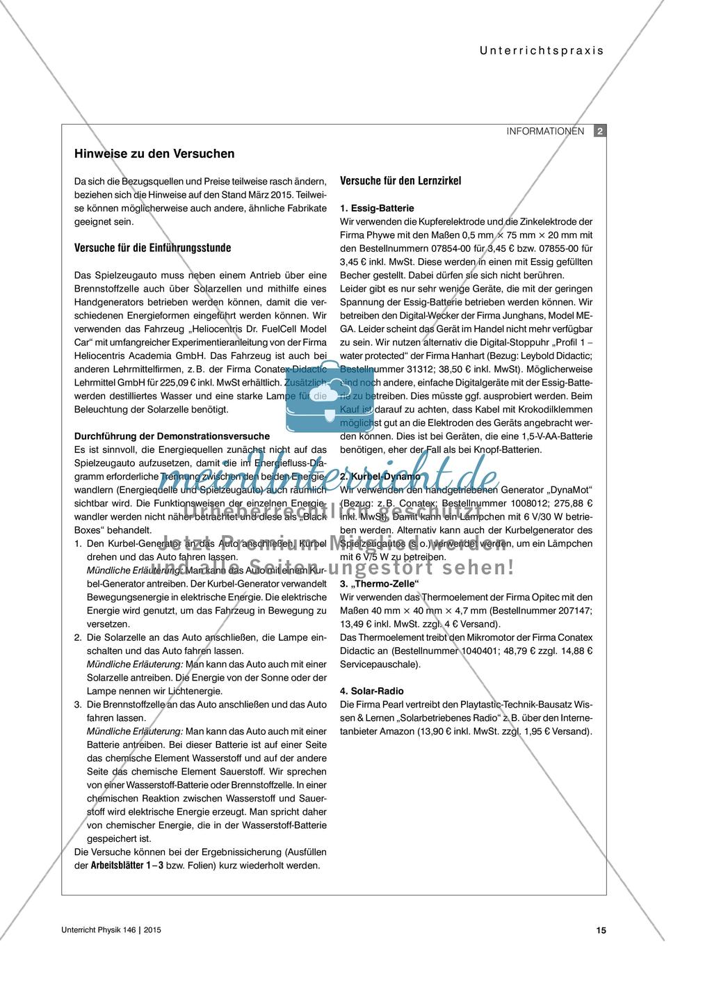 Erzeugung und Übertragung elektrischer Energie - Eine Unterrichtseinheit mit Lernzirkel für die Sekundarstufe I Preview 5