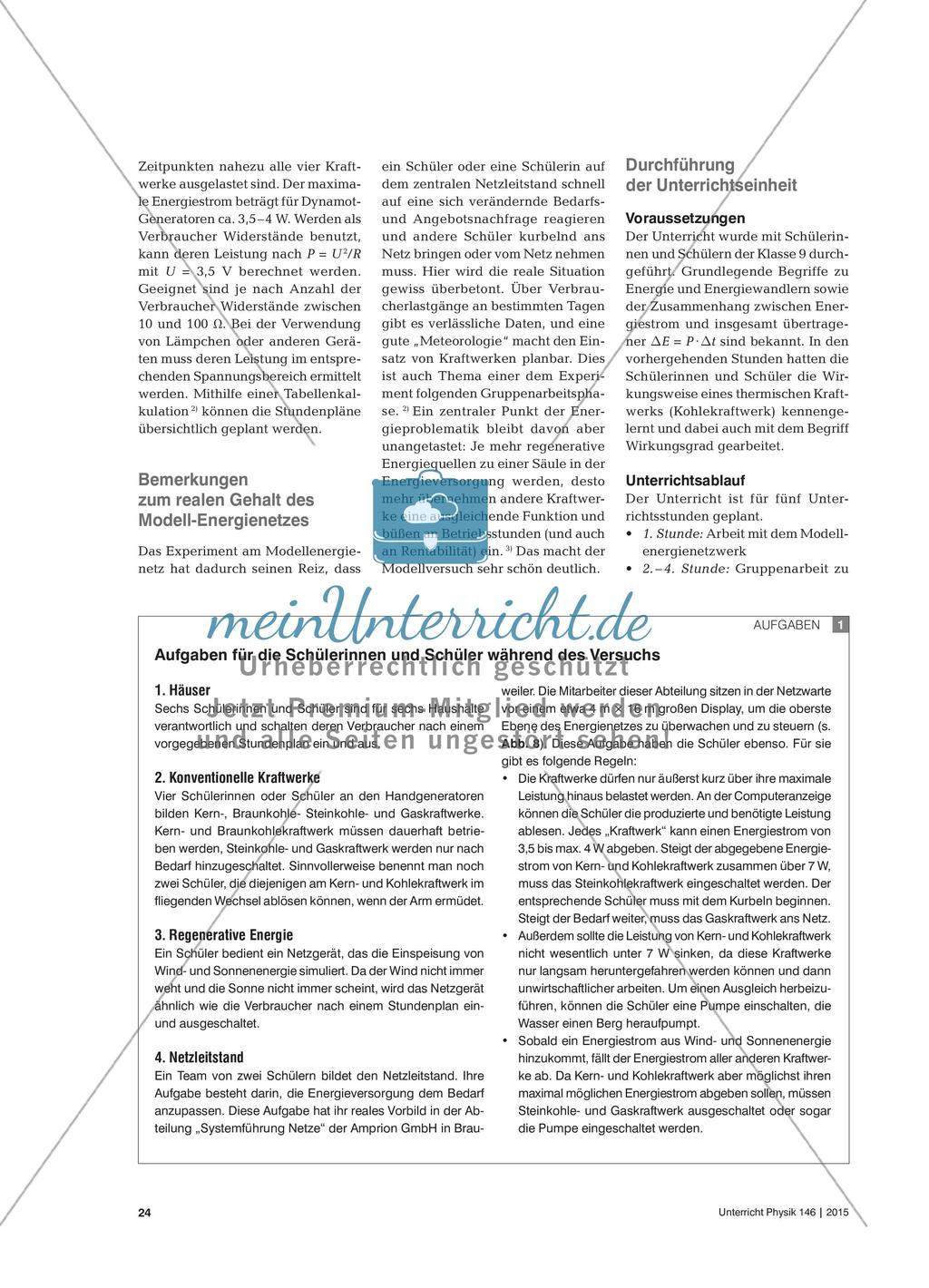 Der Strom kommt einfach aus der Steckdose? - Modell eines Energieversorgungsnetzes im Unterricht Preview 5