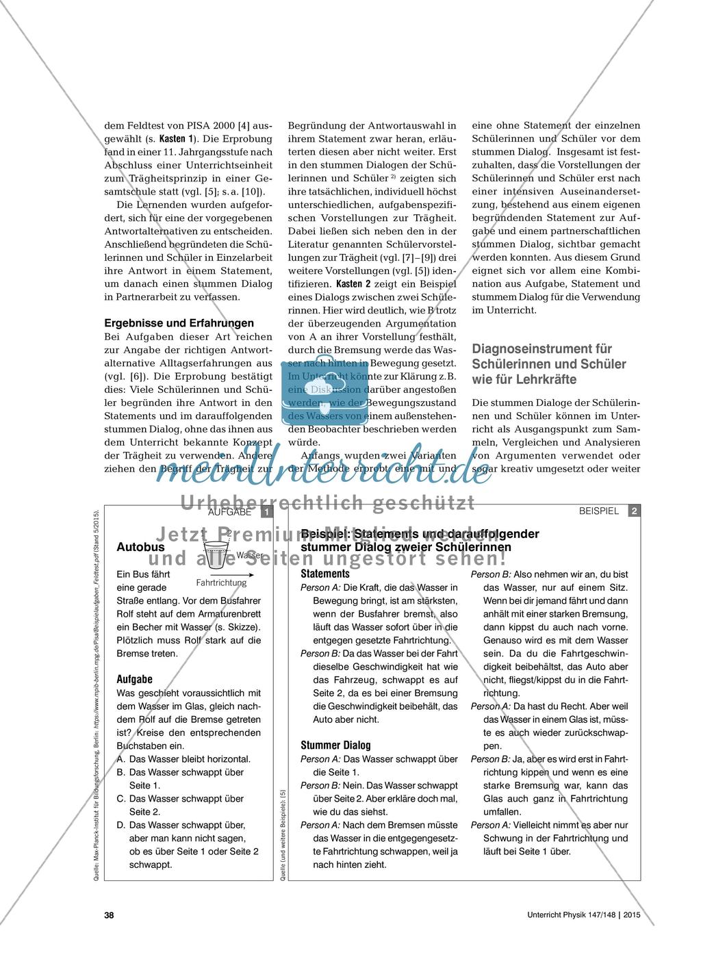 Der stumme Dialog als Diagnoseinstrument - Eine Methode zum Erfassen von Schülervorstellungen Preview 2