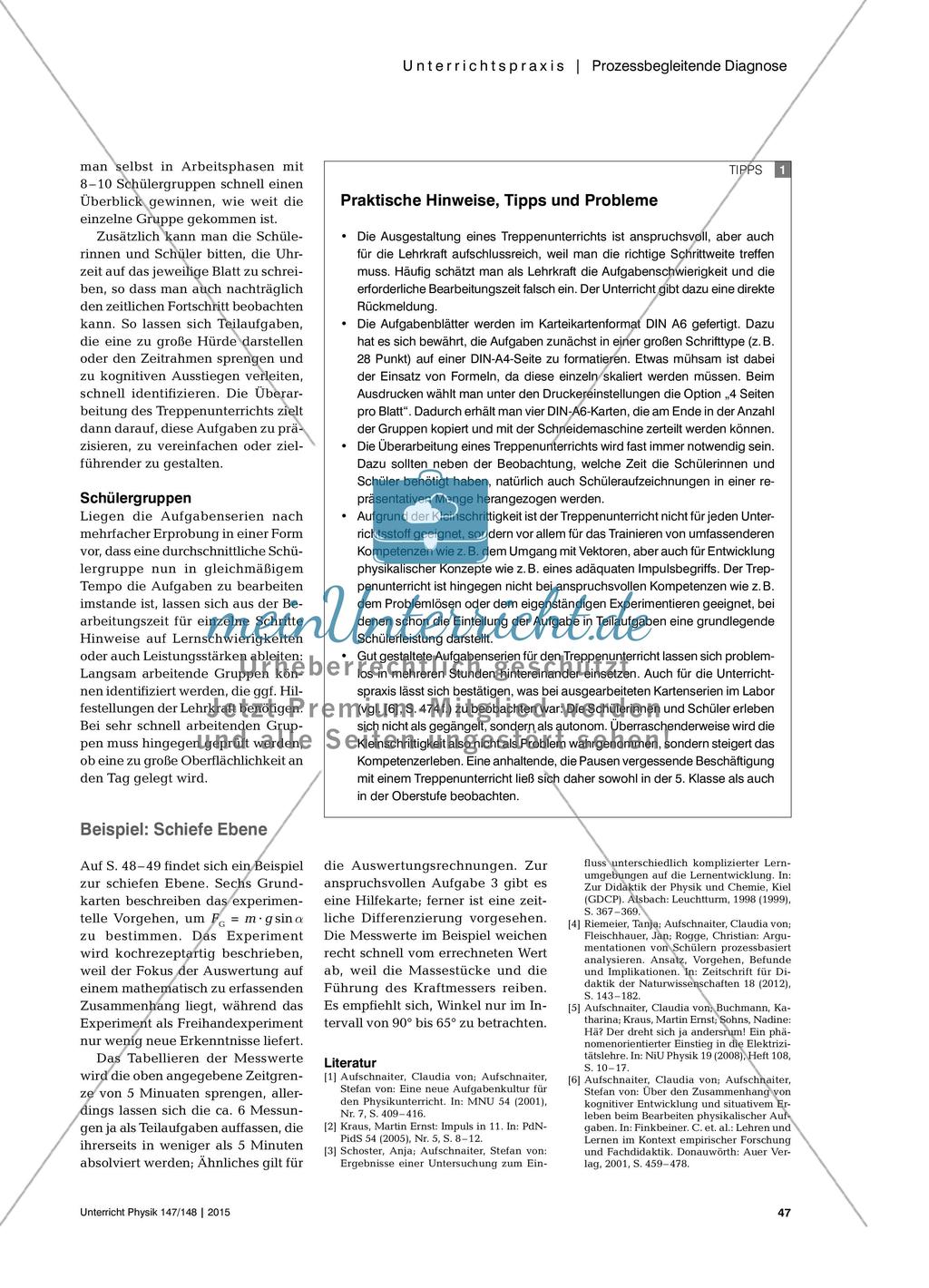 Der Treppenunterricht - Eine Methode zur Diagnose eigener Elementarisierungen und des Schüler-Arbeitstempos Preview 2