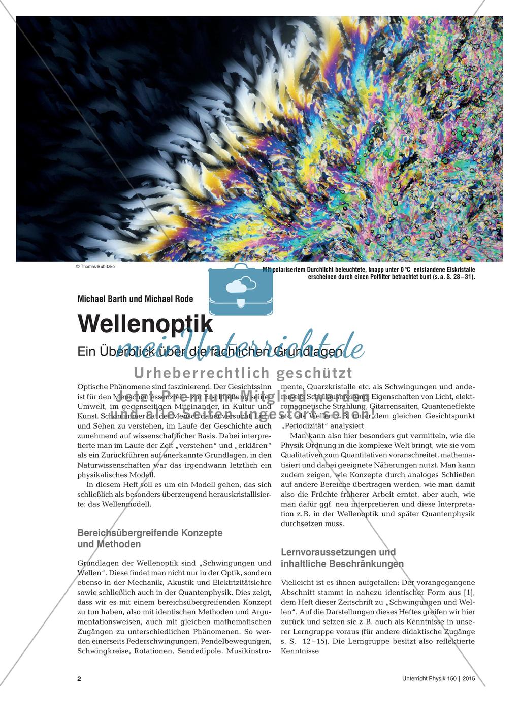 Wellenoptik - Ein Überblick über die fachlichen Grundlagen Preview 1