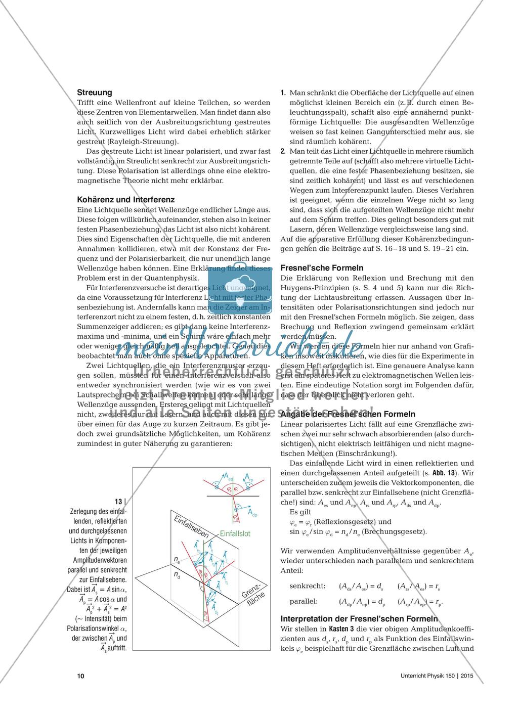 Wellenoptik - Ein Überblick über die fachlichen Grundlagen Preview 9