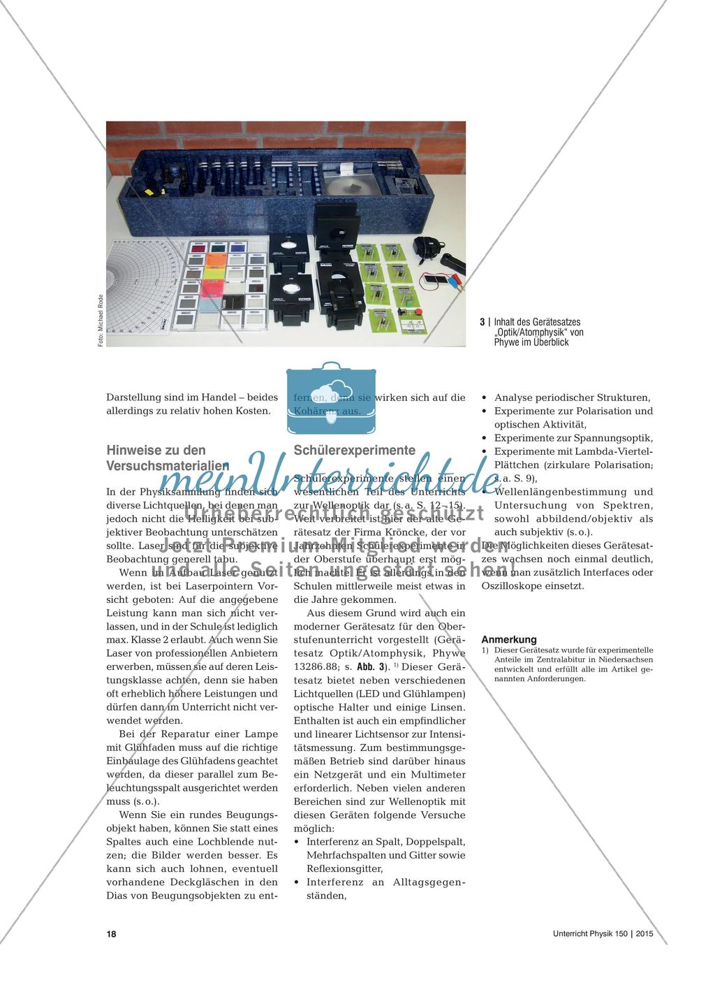Apparaturen und Experimente zur Wellenoptik - Eine Auswahl Preview 3