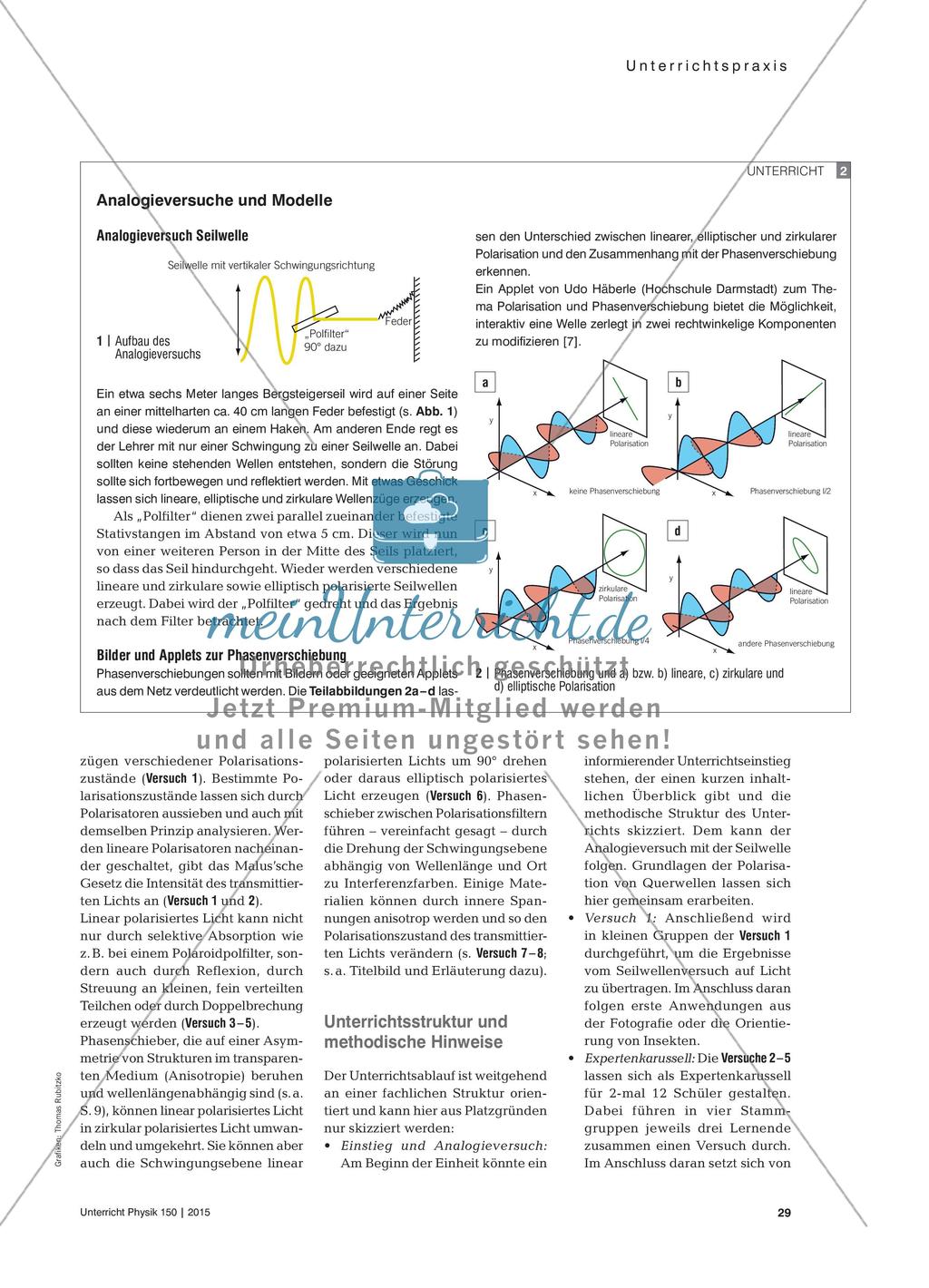 Über Polarisation unterrichten - Ein experimenteller Zugang zum Thema Polarisation Preview 2
