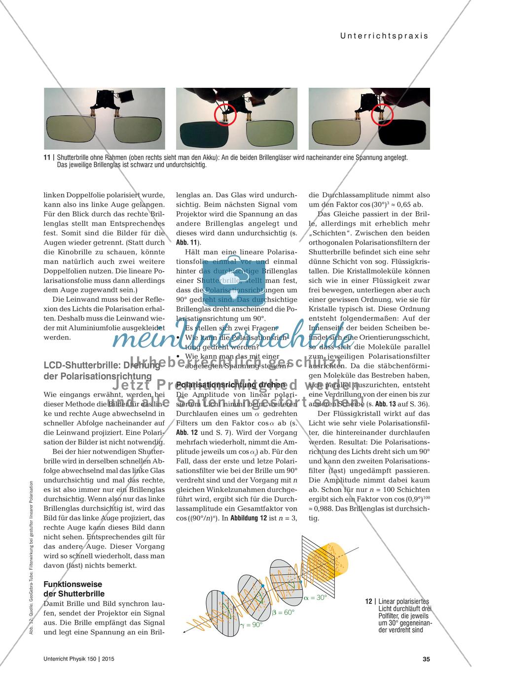 Von der Polarisation zum 3D-Kino - Experimente zur Funktionsweise aktueller 3D-Visualisierungstechnologie Preview 4