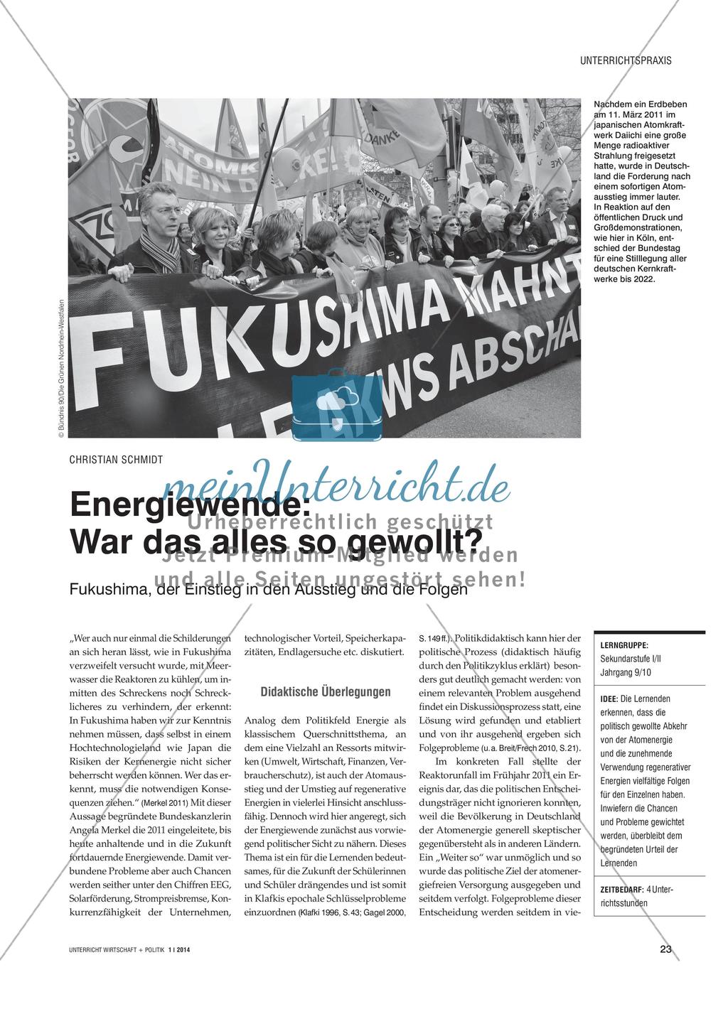 Energiewende: War das alles so gewollt? - Fukushima, der Einstieg in den Ausstieg und die Folgen Preview 1