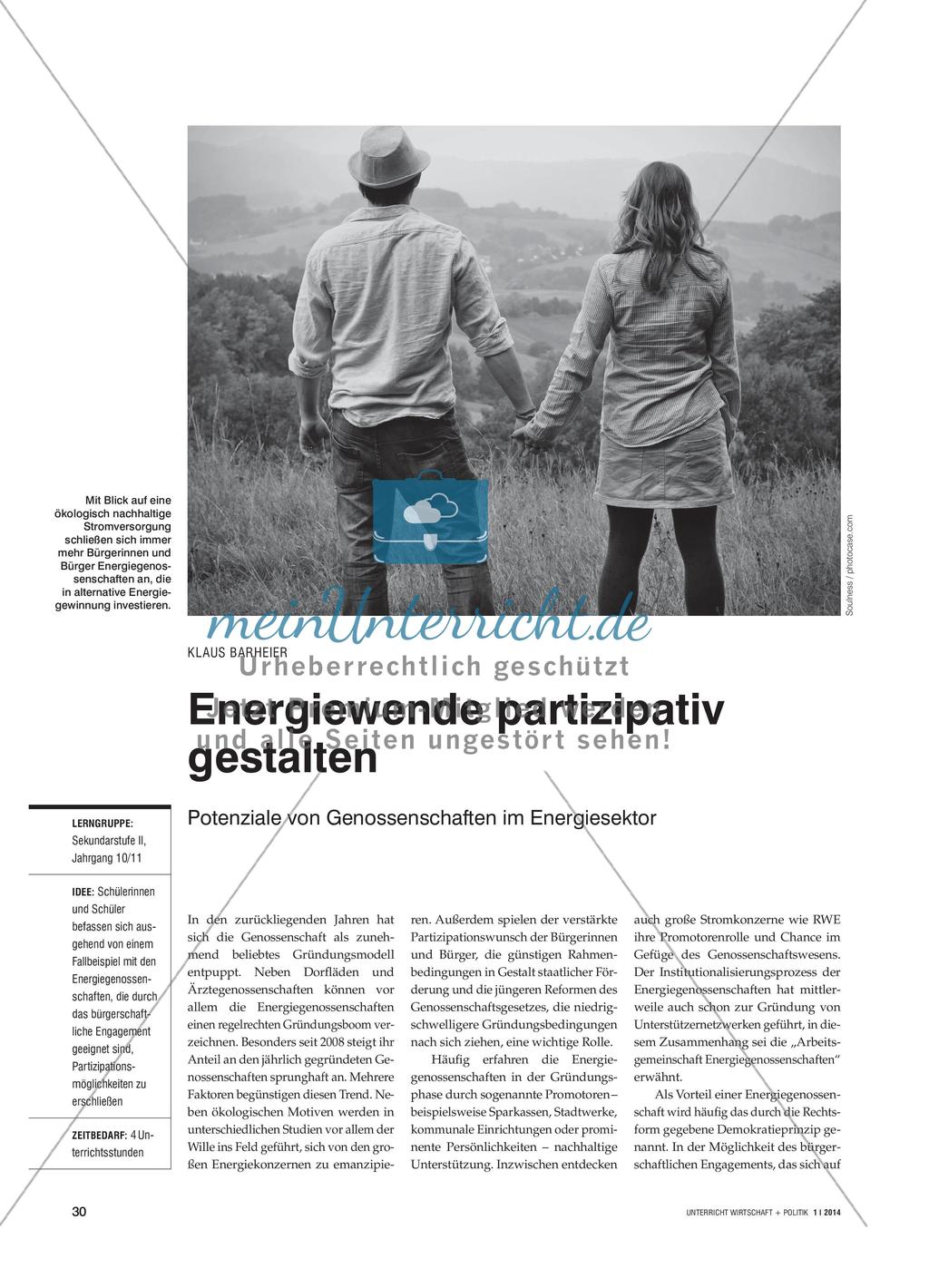 Energiewende partizipativ gestalten - Potenziale von Genossenschaften im Energiesektor Preview 1
