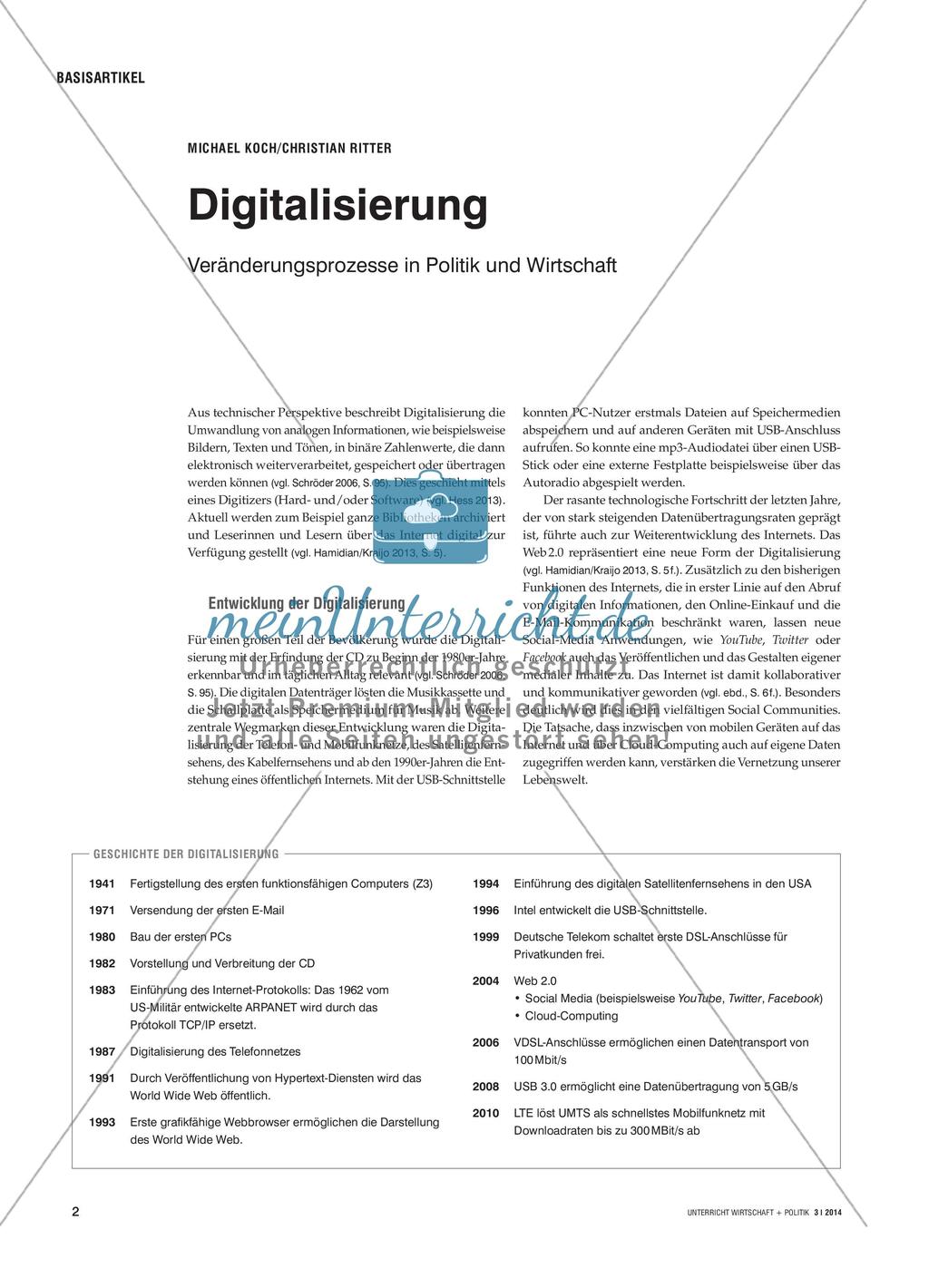 Digitalisierung - Veränderungsprozesse in Politik und Wirtschaft Preview 1