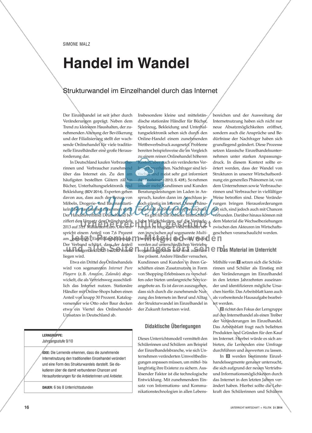 Handel im Wandel - Strukturwandel im Einzelhandel durch das Internet Preview 1
