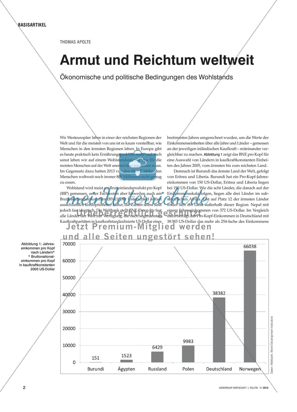 Armut und Reichtum weltweit - Ökonomische und politische Bedingungen des Wohlstands Preview 1