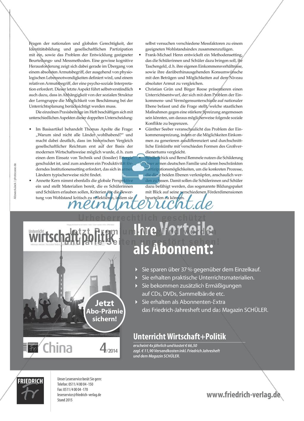 Armut und Reichtum - Vermittlungsansätze im Politik- und Wirtschaftsunterricht Preview 2