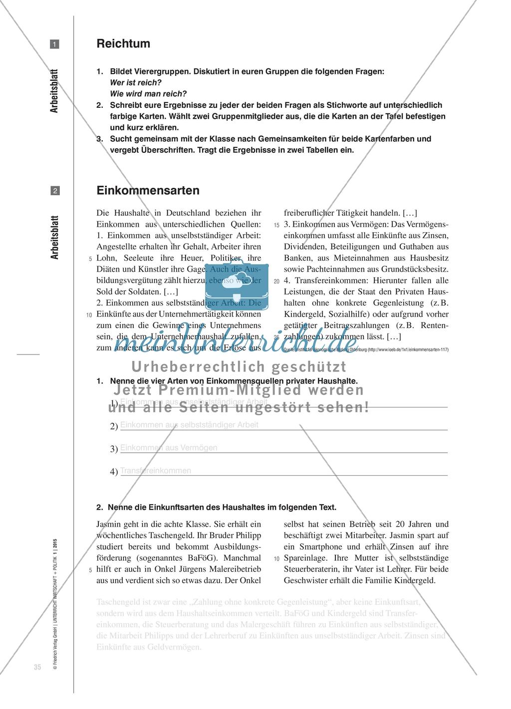 Macht Arbeit reich? - Einkommensquellen und Einkommensverteilung im Vergleich Preview 4