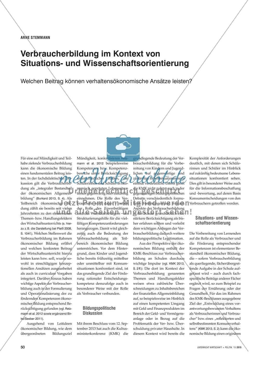 Verbraucherbildung im Kontext von Situations- und Wissenschaftsorientierung Preview 1