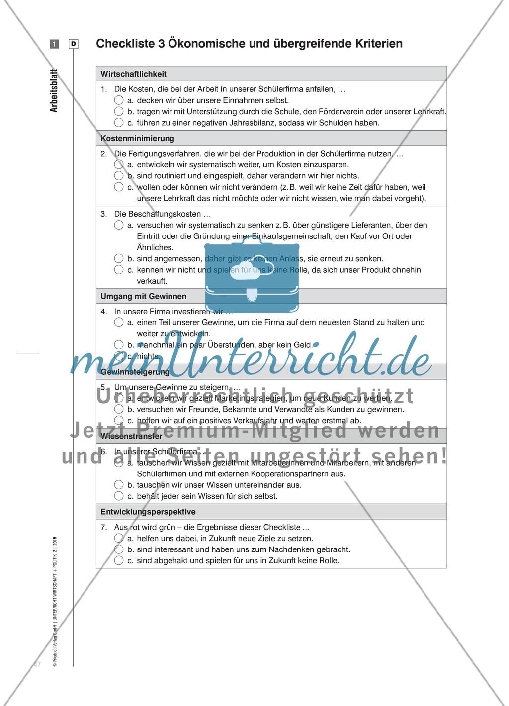 Wie nachhaltig sind wir? - Urteilsbildung bei der Schülerfirmenarbeit Preview 6