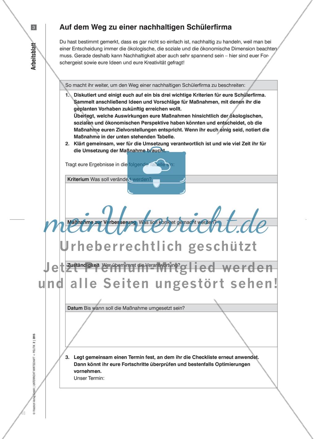 Wie nachhaltig sind wir? - Urteilsbildung bei der Schülerfirmenarbeit Preview 7