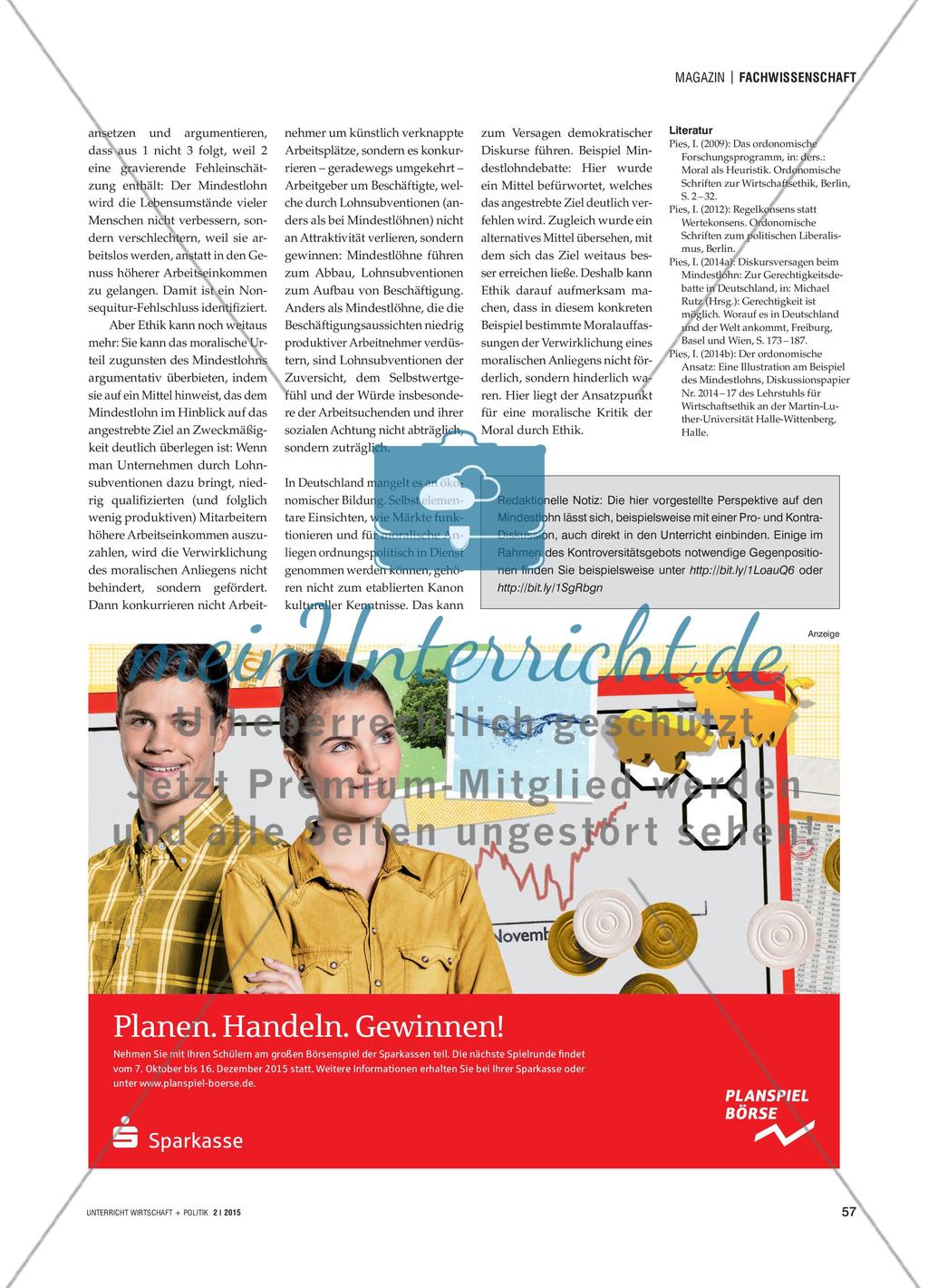 Ordnungsethik für eine bessere Ordnungspolitik - Ordonomische Anregungen zum schulischen Bildungsauftrag Preview 2