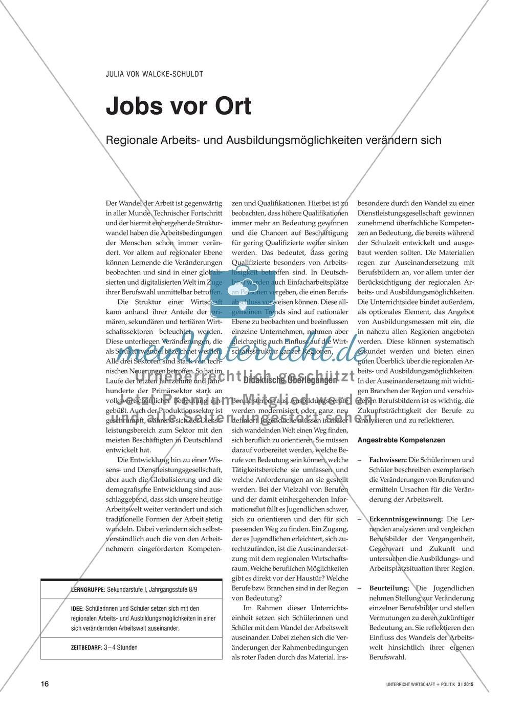 Jobs vor Ort - Regionale Arbeits- und Ausbildungsmöglichkeiten verändern sich Preview 1