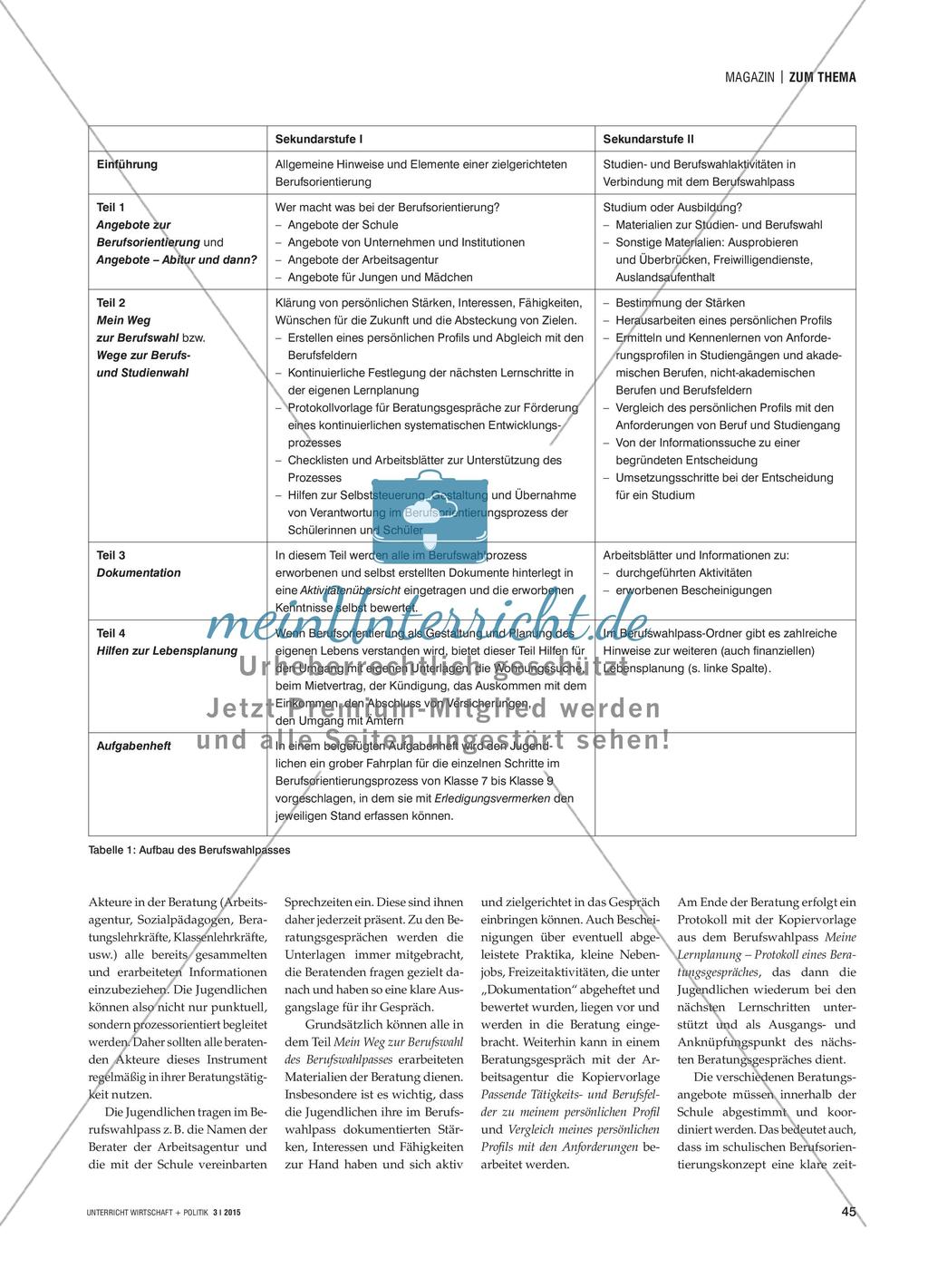Arbeiten mit dem Berufswahlpass Preview 2