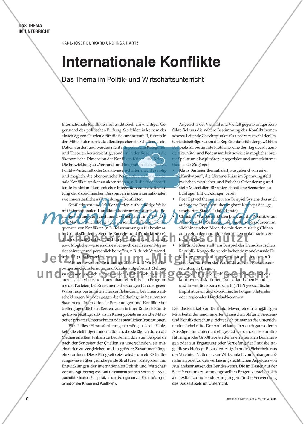 Internationale Konflikte - Das Thema im Politik- und Wirtschaftsunterricht Preview 1