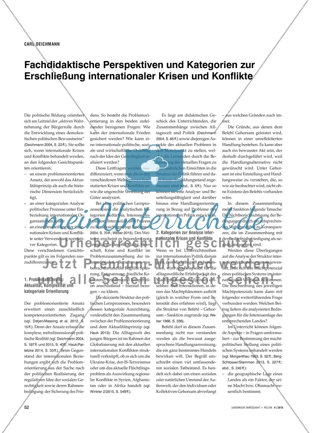 Fachdidaktische Perspektiven und Kategorien zur Erschließung internationaler Krisen und Konflikte Preview 1